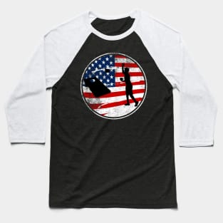 Cornhole Patriotic American Flag Vintage Champion Baseball T-Shirt